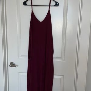 Maroon Maxi Dress WITH POCKETS